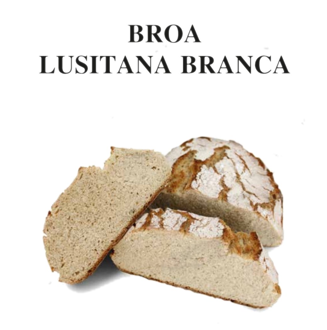 Broa Lusitana Branca, inteira e em fatias