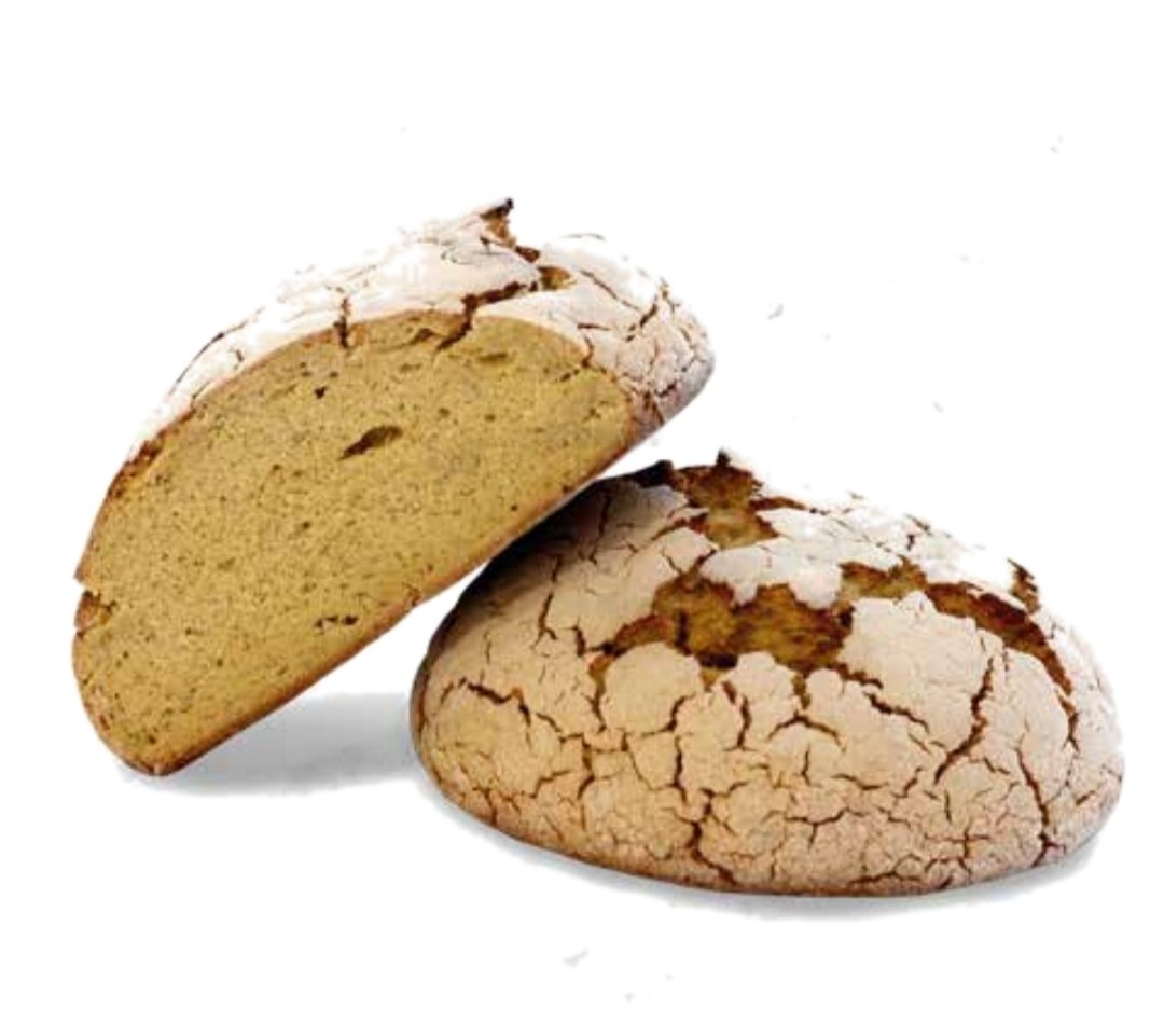 Broa inteira e broa cortada ao meio